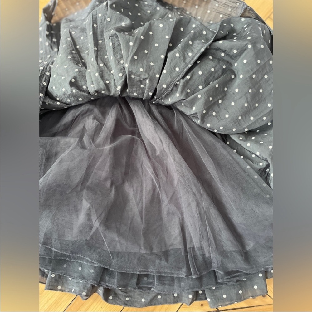 Elegant Charcoal Polka Dot Kids Dress NORALEE SOFIA DRESS - MIDNIGHT Size 10Y - Picture 10 of 16